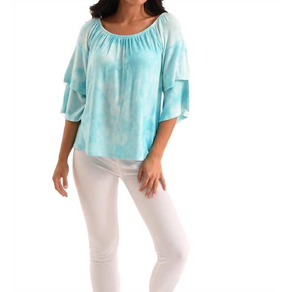 NEW FRENCH KYSS hailey tie dye kashmira top in blue - Picture 1 of 3